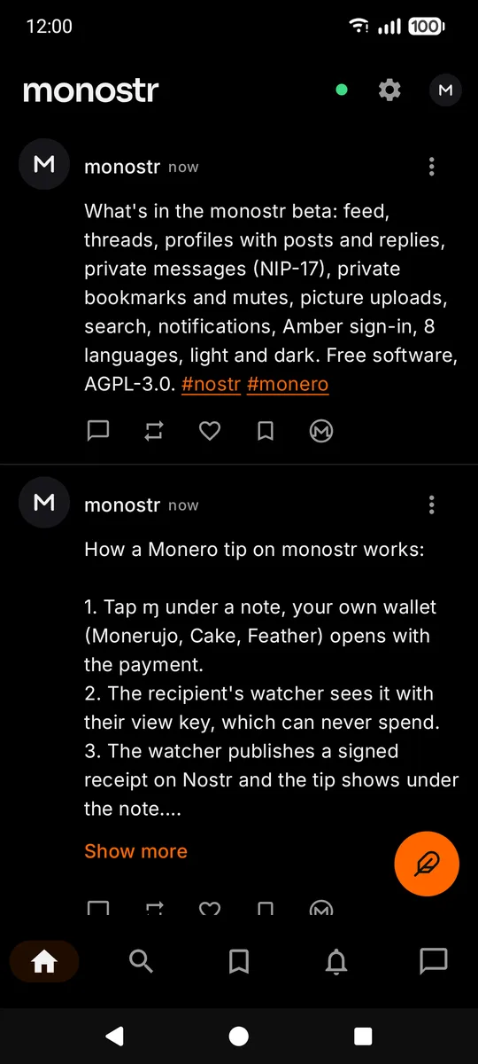 The monostr feed