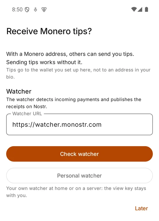 The watcher step with the Personal watcher button